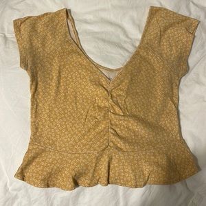 Yellow flower crop top